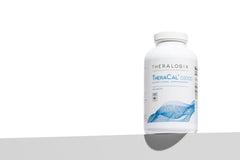 Theralogix TheraCal D2000 on shelf highlighting vegan and gluten-free formulation.