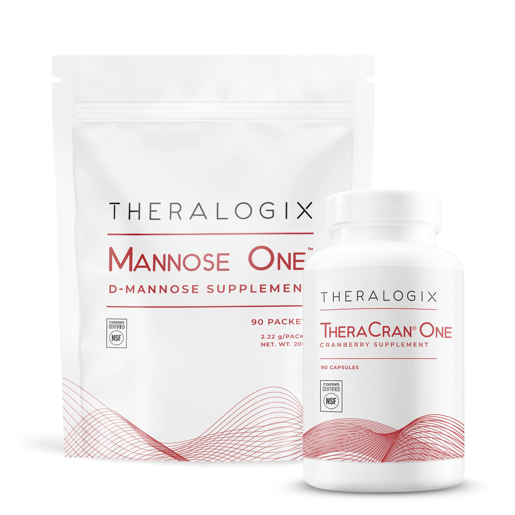 Theralogix TheraCran One + Mannose One bundle bottle pair supports urinary health.