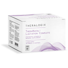Theralogix TheraNatal lactation complete bottle supports postnatal nutrition.