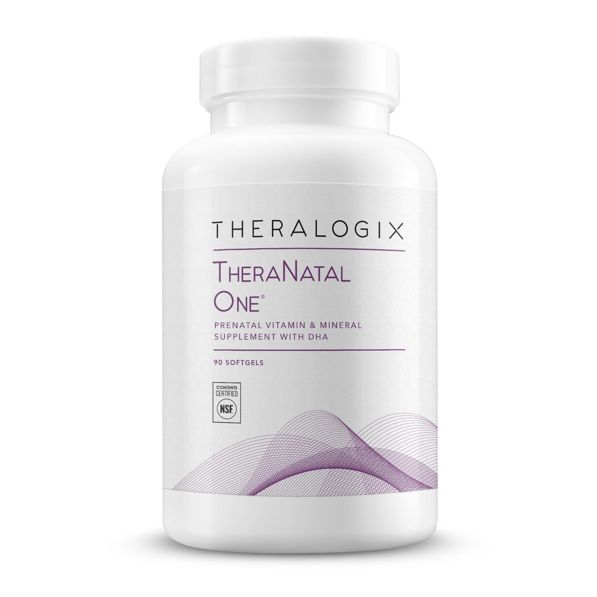 Theralogix TheraNatal One prenatal softgels bottle front view for daily pregnancy support