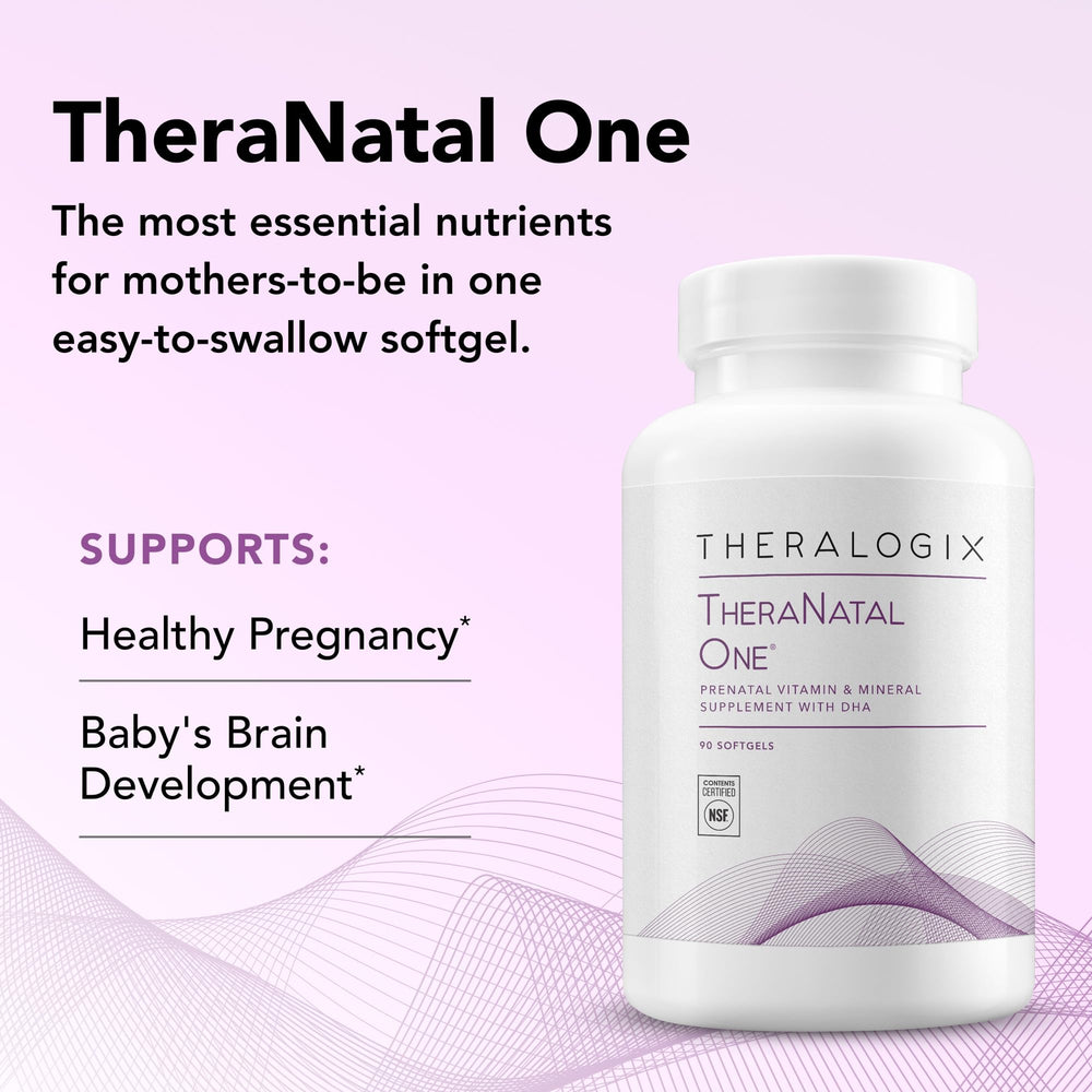 Theralogix TheraNatal One vitamin D3 and methylated folate capsule label detail