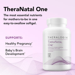 Theralogix TheraNatal One vitamin D3 and methylated folate capsule label detail