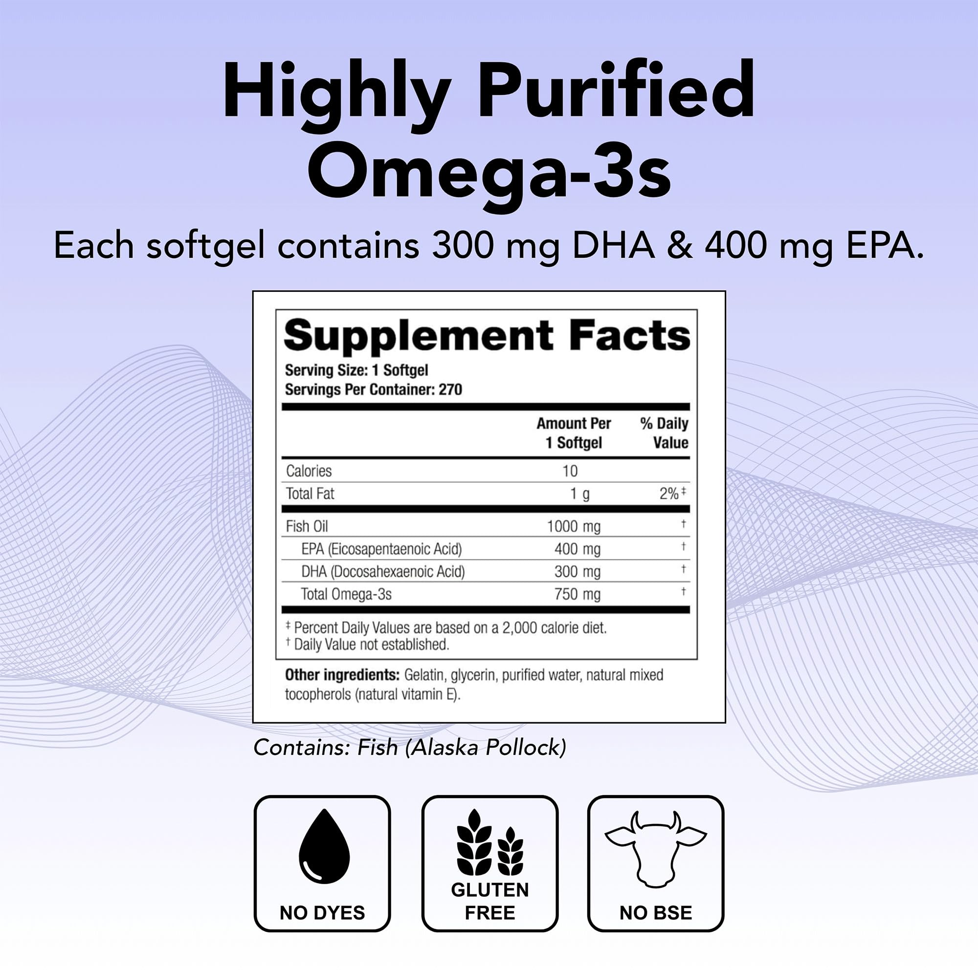 TherOmega label displaying NSF certification for potency and purity