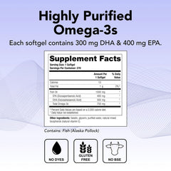 TherOmega label displaying NSF certification for potency and purity