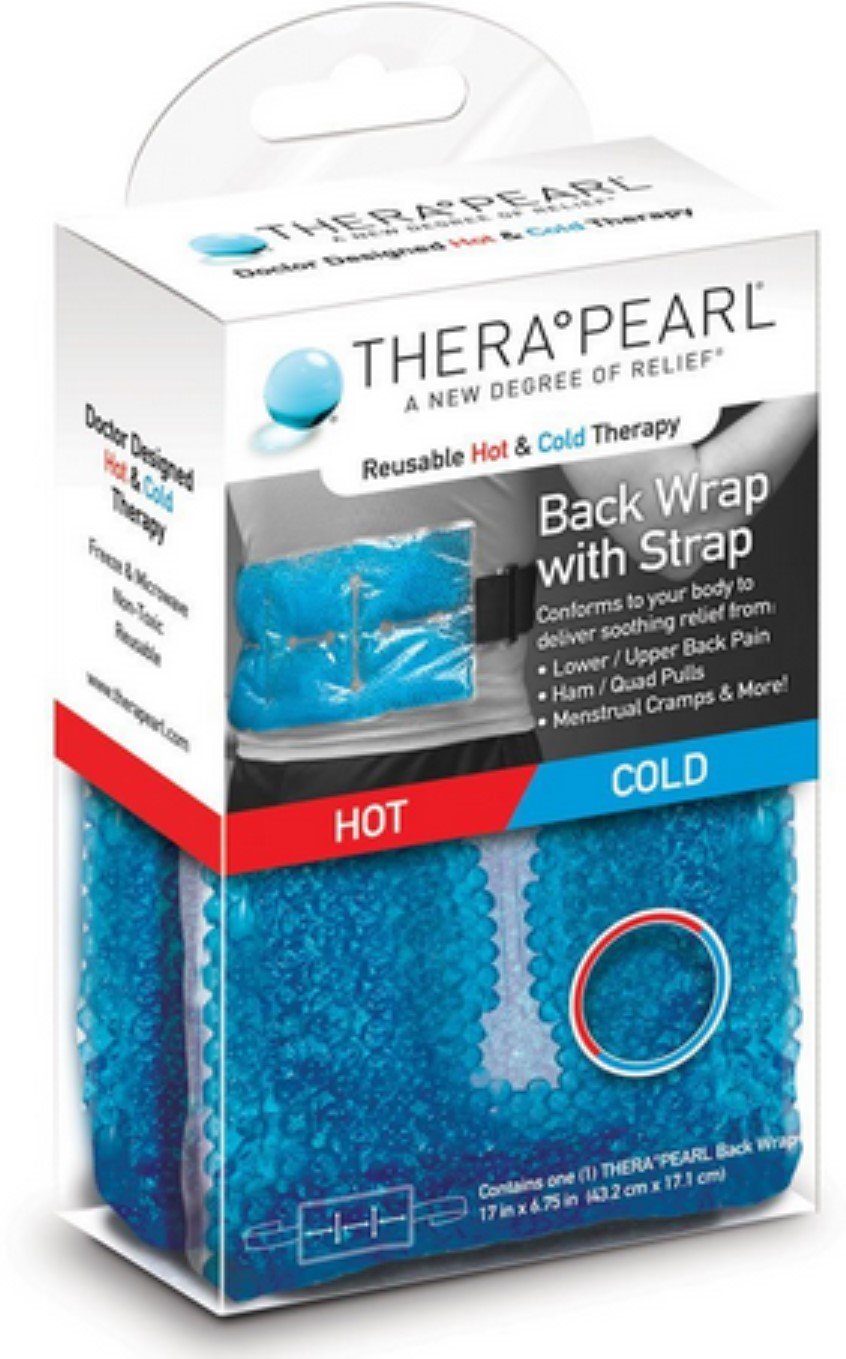 TheraPearl Back Wrap close-up shows flexible beads for targeted heat and cold relief.