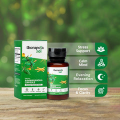 Therapeia Zoi calm-mood capsules pictured to suggest emotional balance.