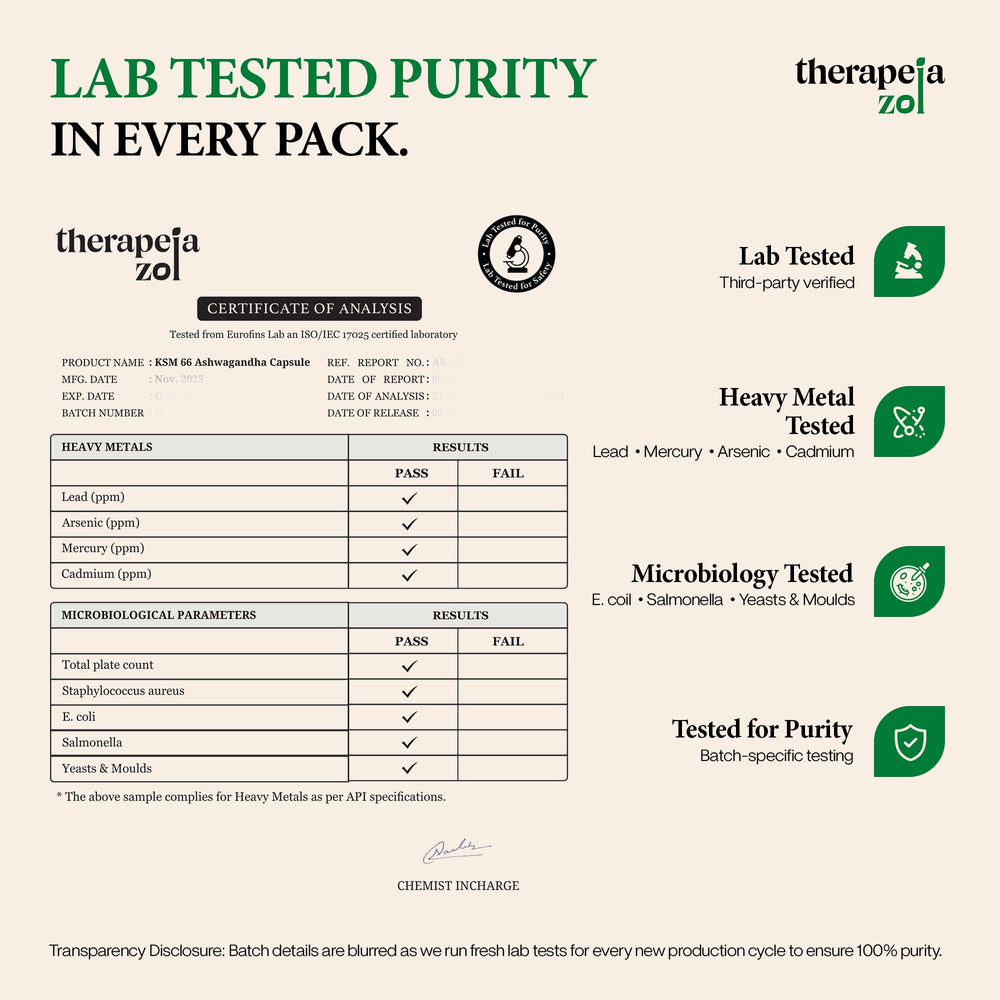 Therapeia Zoi daily-balance visuals emphasize consistent potency for well-being.