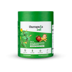 Therapeia Zoi KSM66 Ashwagandha Gummies strawberry bottle for daily stress support