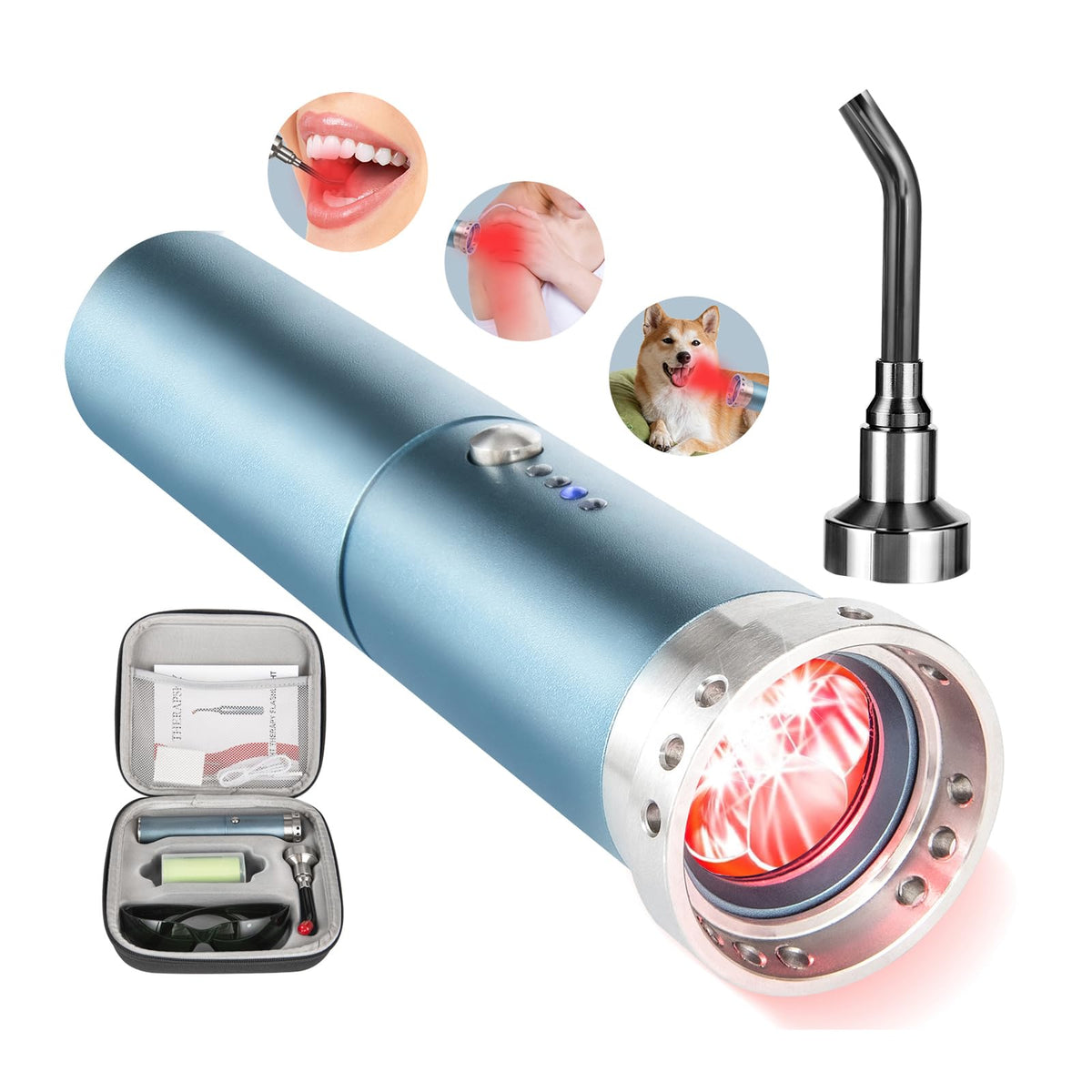 TherapSky 8-LED wand for face and body treatment with multi-wavelength light.
