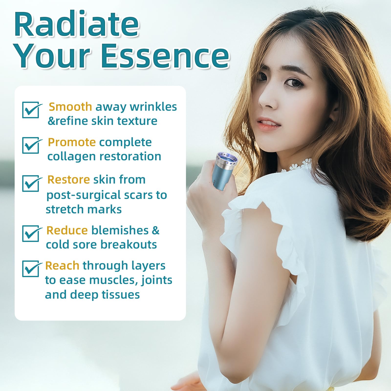 Detachable oral tip for precise facial therapy with TherapSky wand.