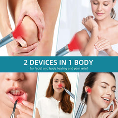 Portable, compact wand suitable for home or travel sessions.