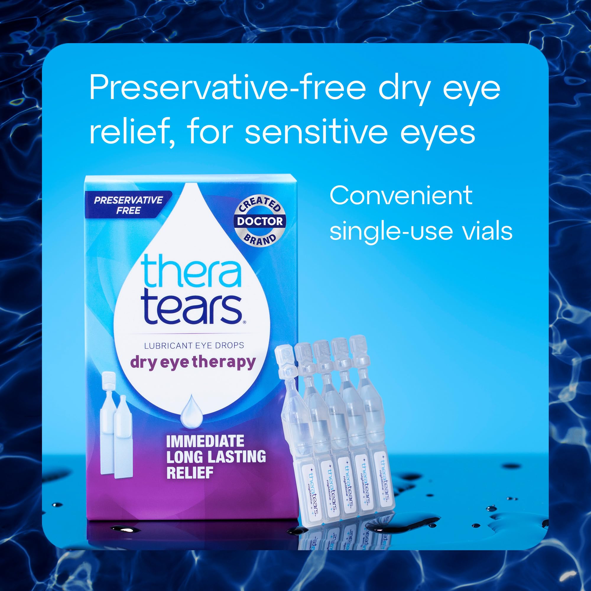 Apply 1-2 drops in each eye for quick relief with TheraTears.