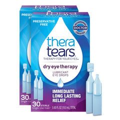 TheraTears Dry Eye Therapy 30-vial pack for lasting hydration.