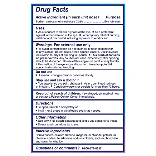 TheraTears preservative-free single-use vials for sensitive eyes.