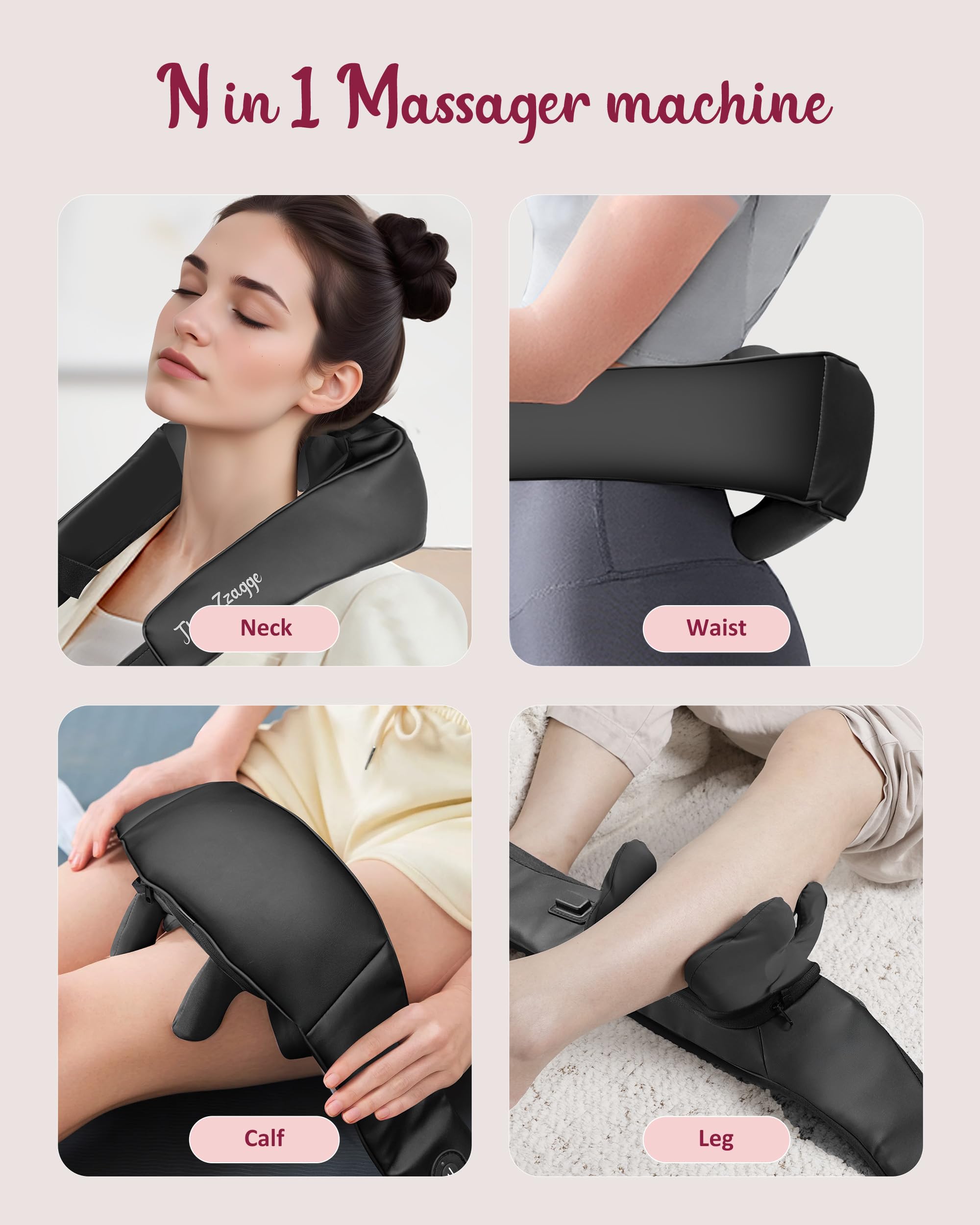 THERAZZAGGE auto shut-off after 10 minutes ensures safe sessions.