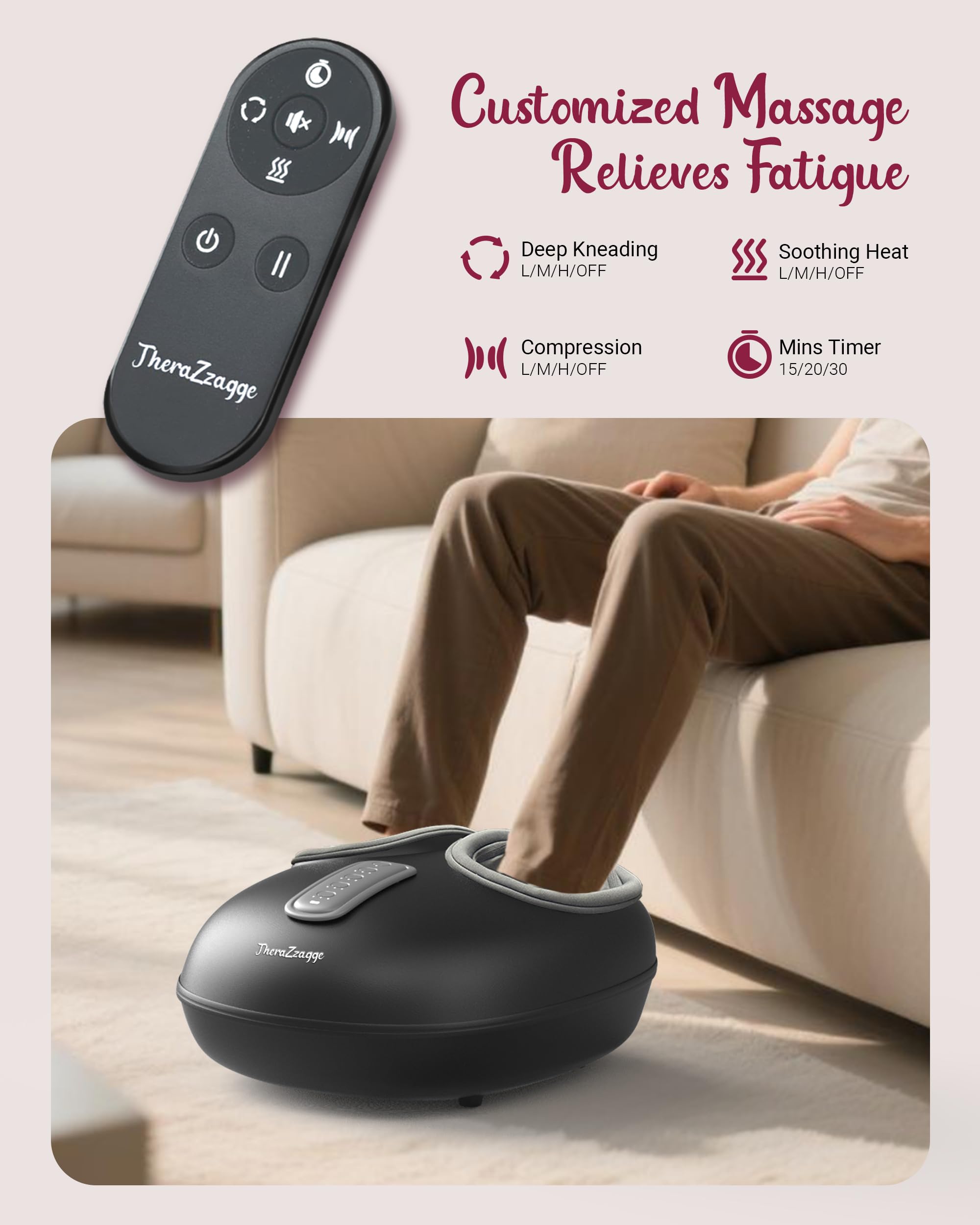 THERAZZAGGE massager delivers full-coverage shiatsu across heels and arches
