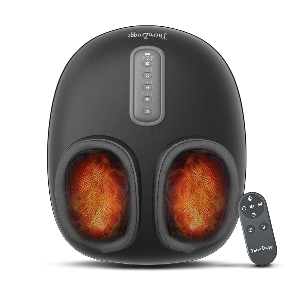 THERAZZAGGE foot massager with heat and remote control for easy home use