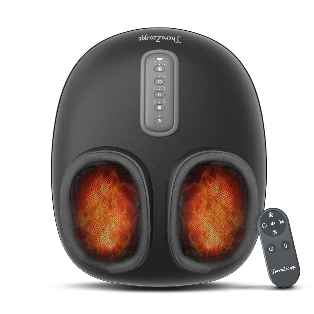 THERAZZAGGE foot massager with heat and remote control for easy home use