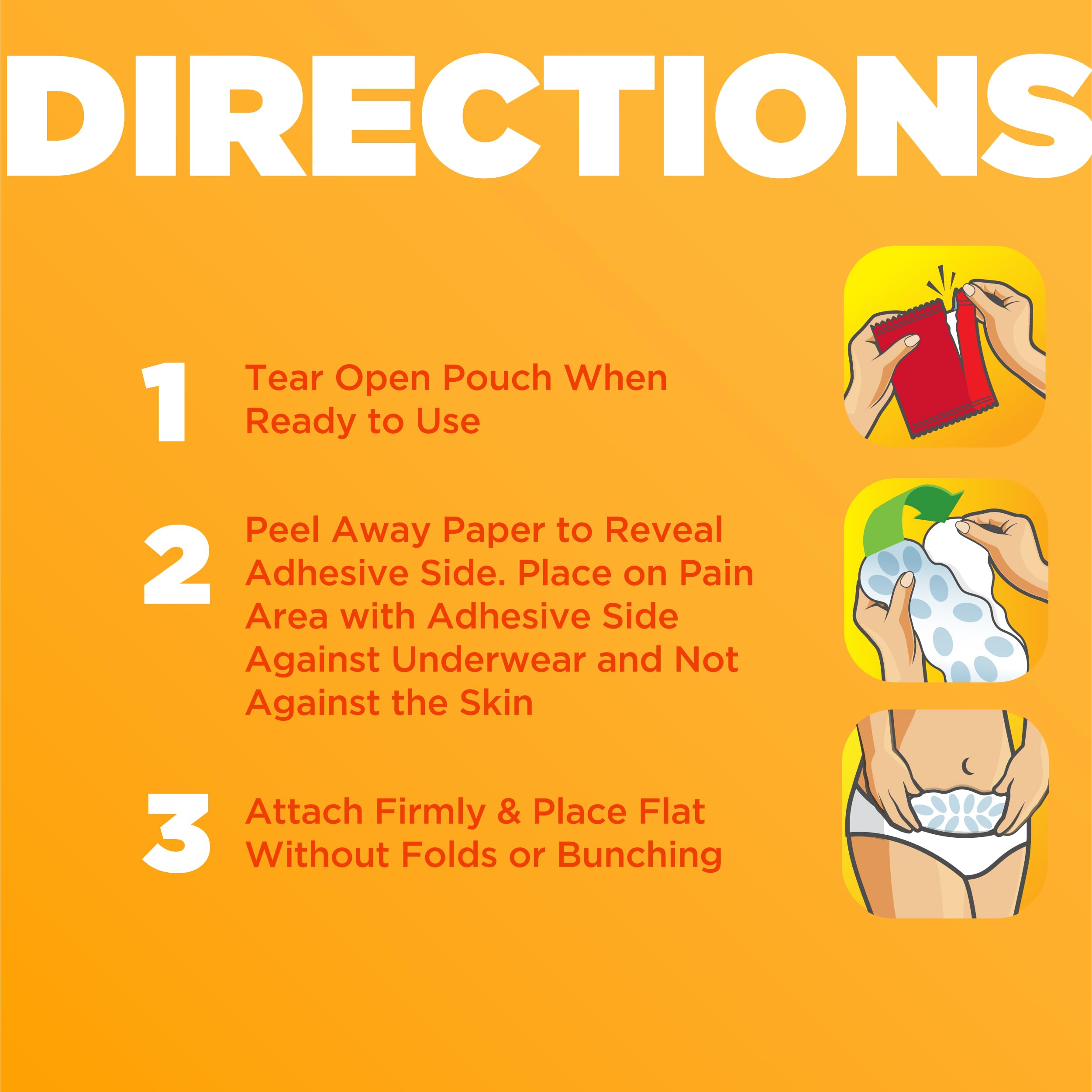 ThermaCare discreet, portable heating pad for cramps and lower back tension.