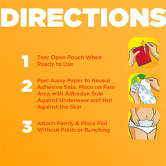ThermaCare discreet, portable heating pad for cramps and lower back tension.