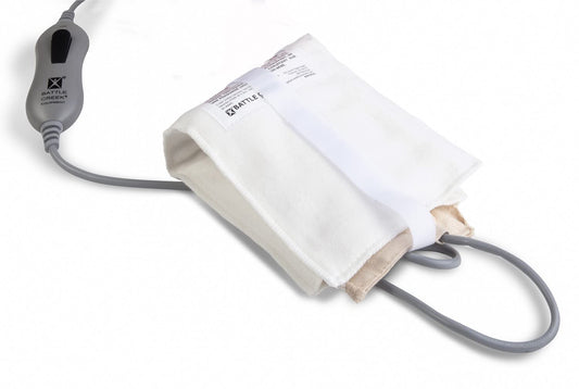Thermophore Liberty petite 4x17 cover for targeted moist heat therapy on neck.