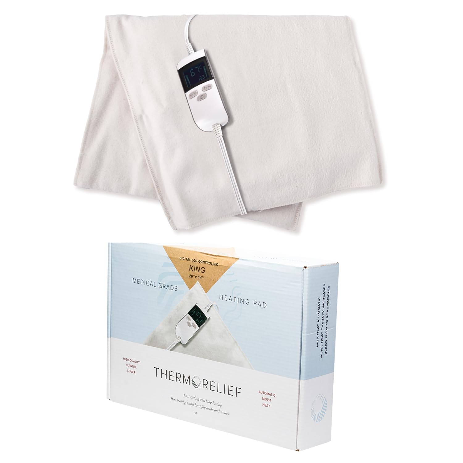 ThermoRelief medical-grade heating pad close-up for targeted warmth.