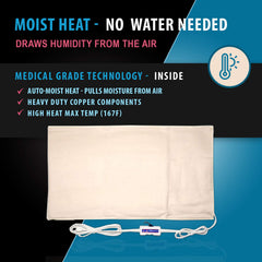 Soft flannel cover of Thermotech pad keeps skin comfortable during use.