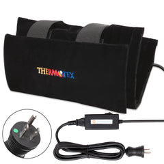 Thermotex knee heating pad front view with dual infrared inserts for deep heat delivery.
