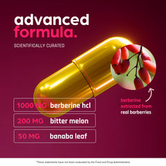 THINBI berberine Banaba leaf extract packaging highlights metabolic support.