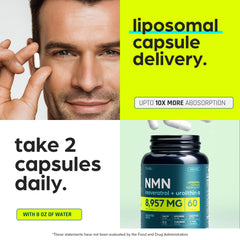 Thinbi NMN supplement enriched with green tea extract detail for antioxidant power.