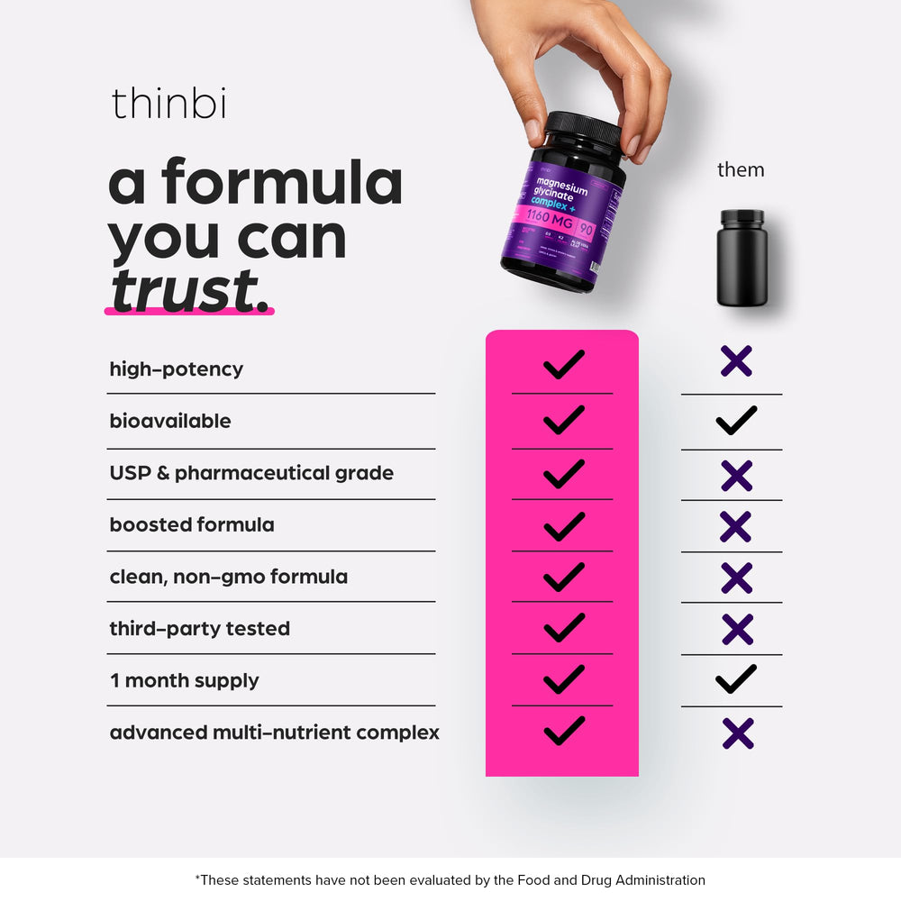 Thinbi Non-laxative formula bottle suggests gentle mineral support.