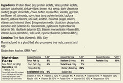 thinkThin Salted Caramel ingredients list highlights gluten-free and fiber content