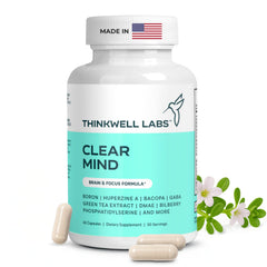 Thinkwell Labs brain bottle with capsules for daily focus support.