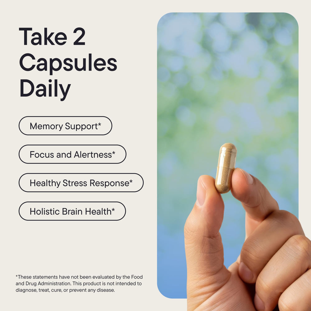 Thinkwell Labs ingredients label highlighting 40 components for cognitive support.
