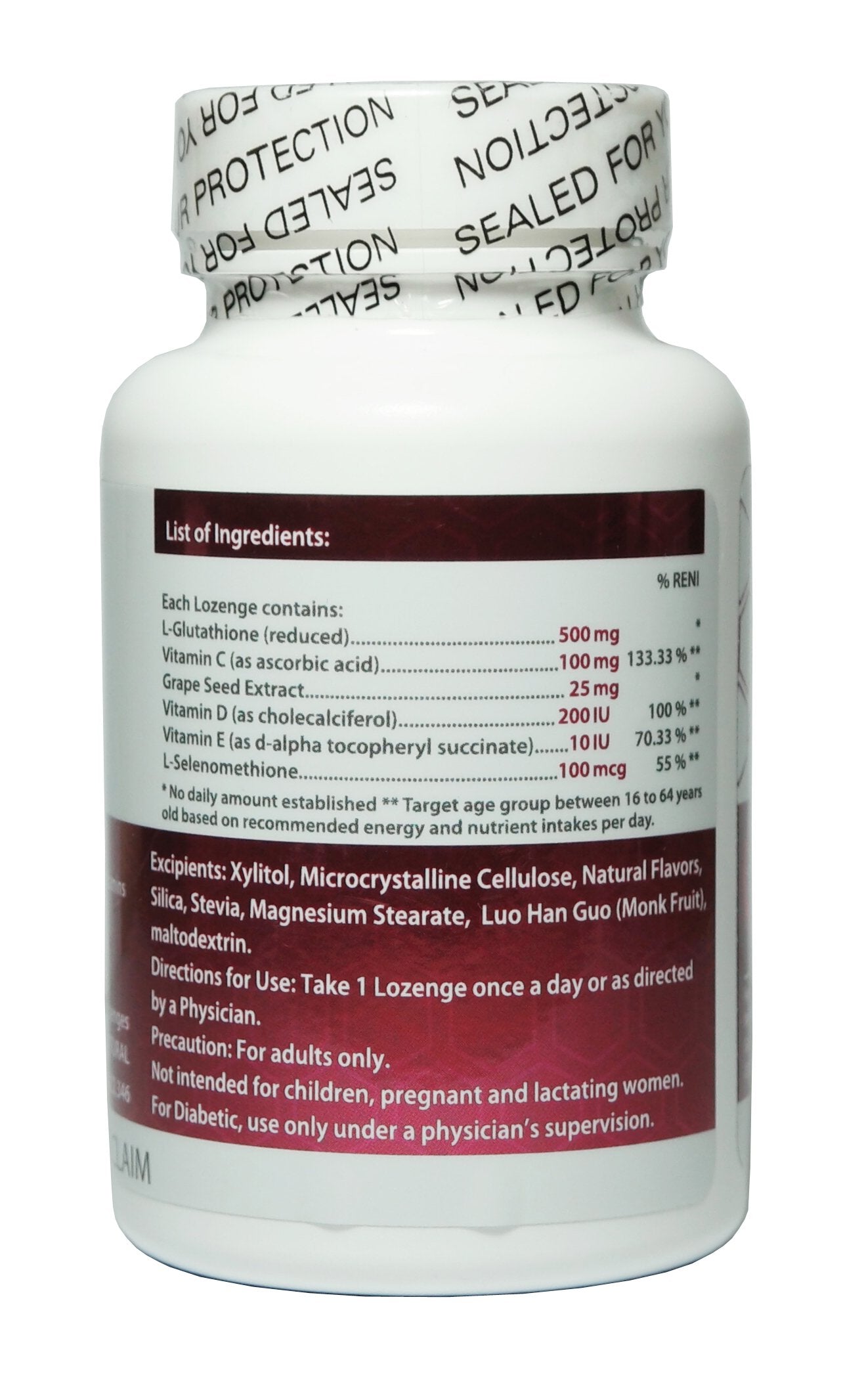 Thiocell Glutathione lozenge dissolving in the mouth for easy daily use