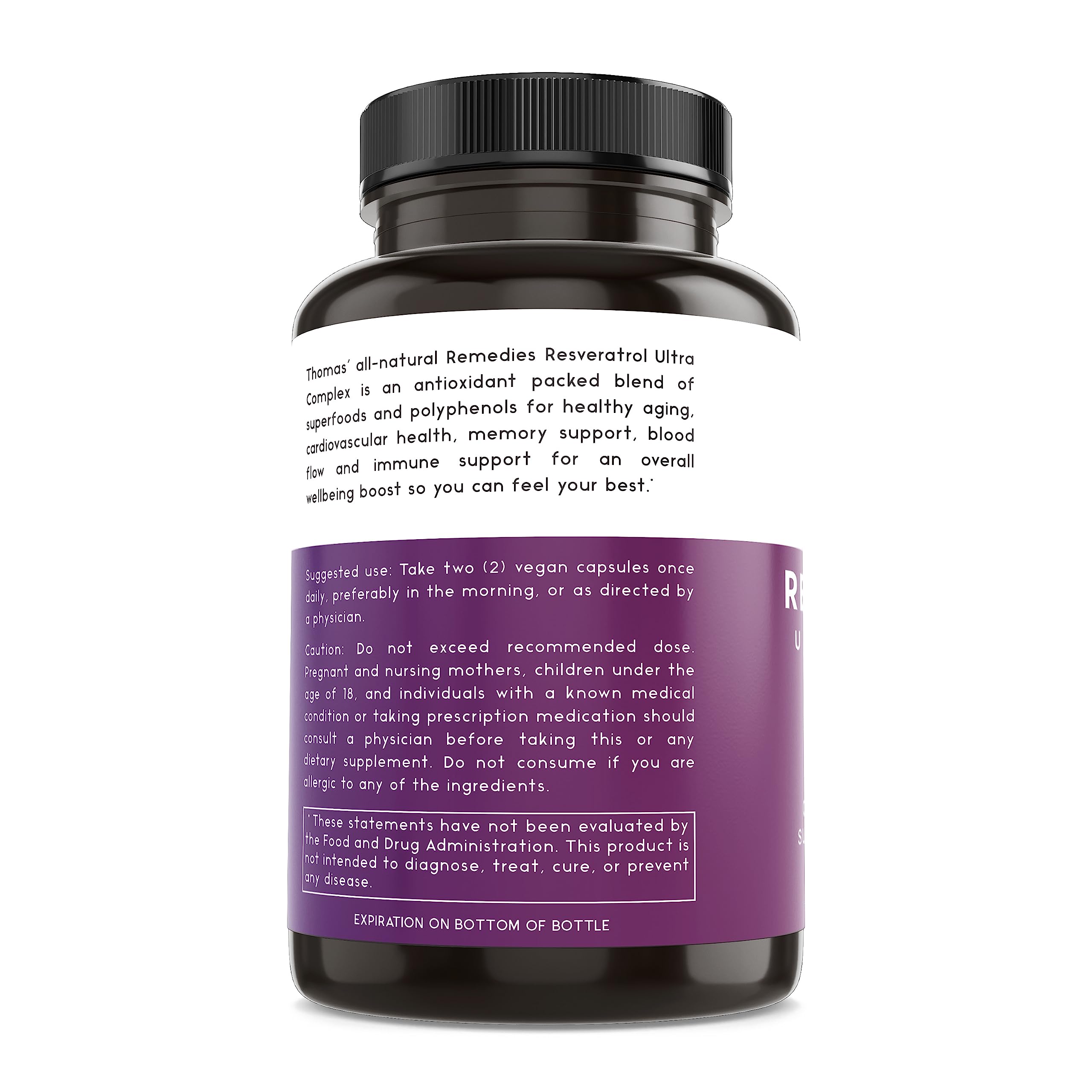 Thomas' Remedies 120-capsule packaging shown in product shot.