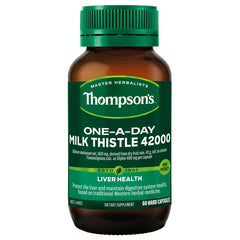 Thompson's Milk Thistle bottle front view for daily liver support.