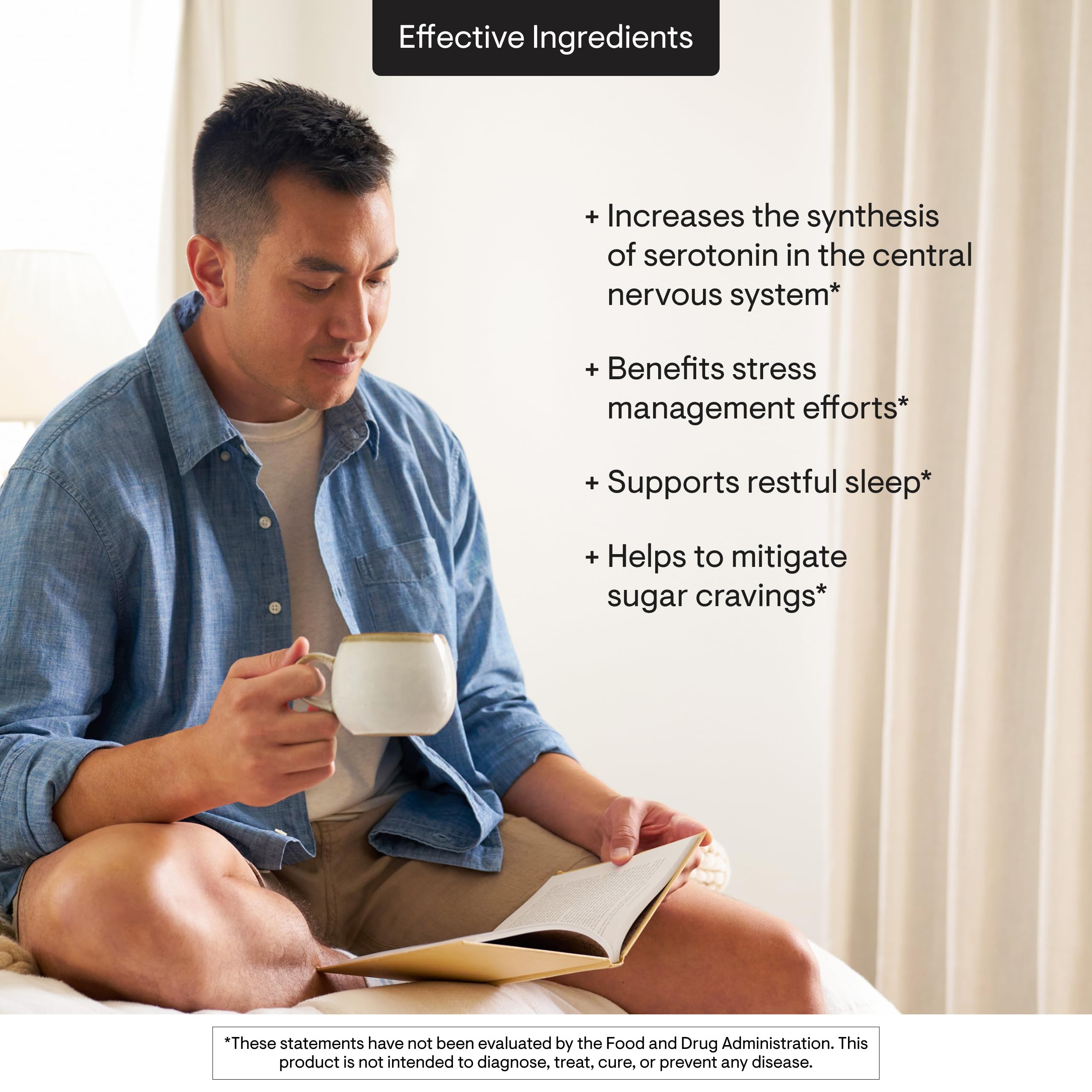 The THORNE 5-HTP ingredients close-up emphasizes quality components for daily support.