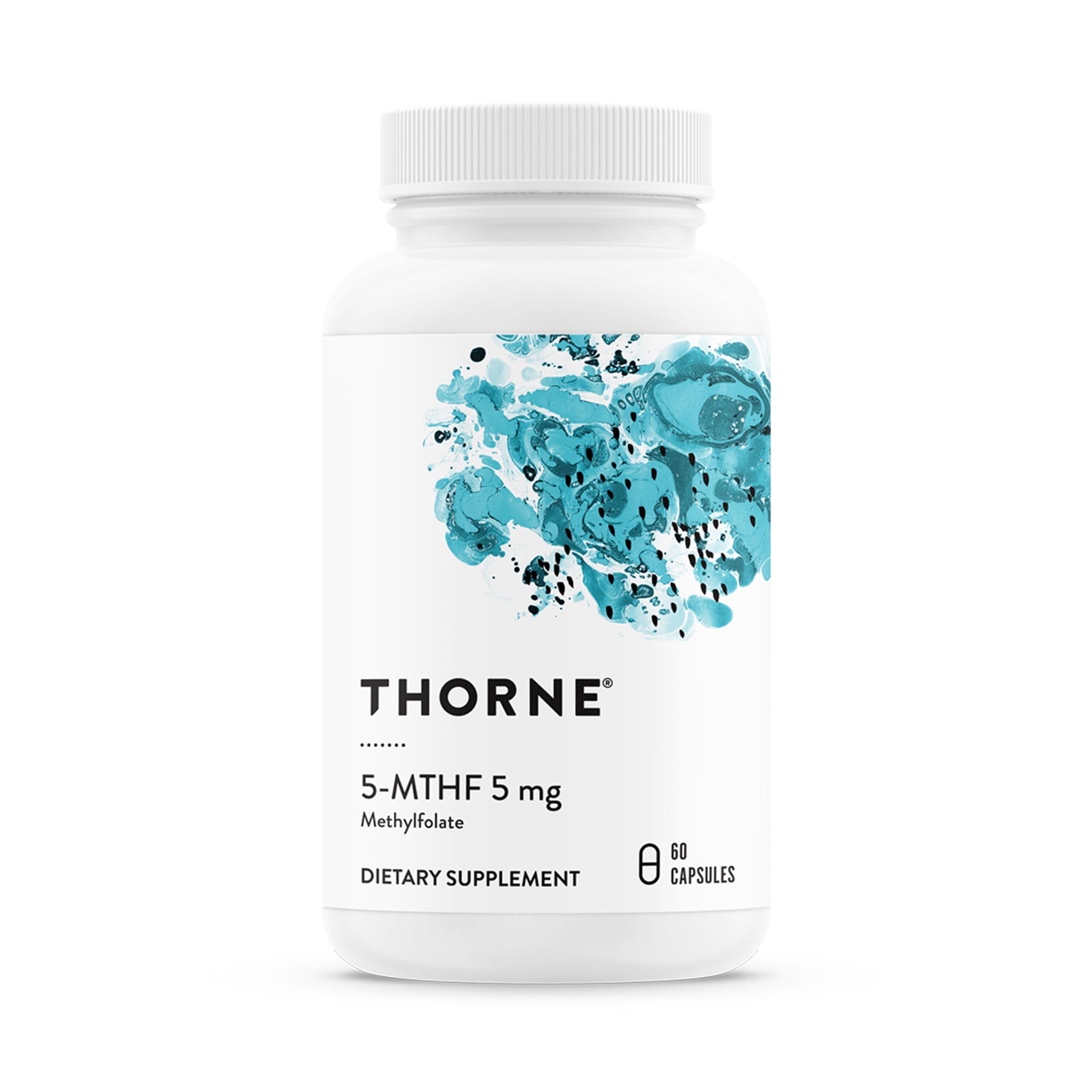 Thorne 5-MTHF bottle front view showcasing bioactive folate