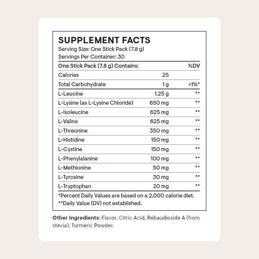 THORNE Amino Complex powder dispensing view illustrates fast mix and post-workout recovery.