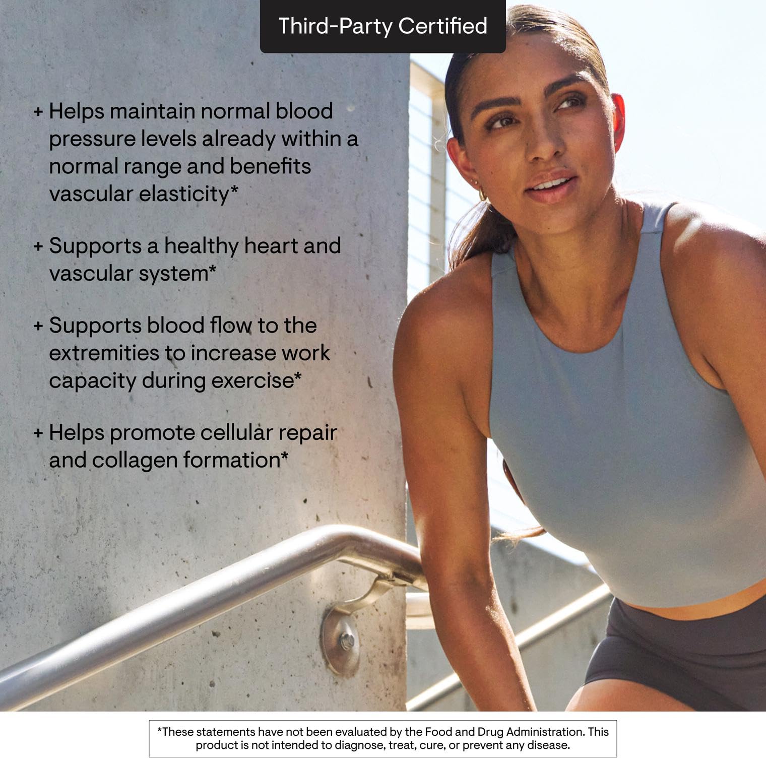 THORNE L-Arginine Sustained Release third-party certification badge signals quality control
