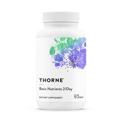 Thorne Basic Nutrients 2/Day bottle-front, a comprehensive daily multivitamin presentation