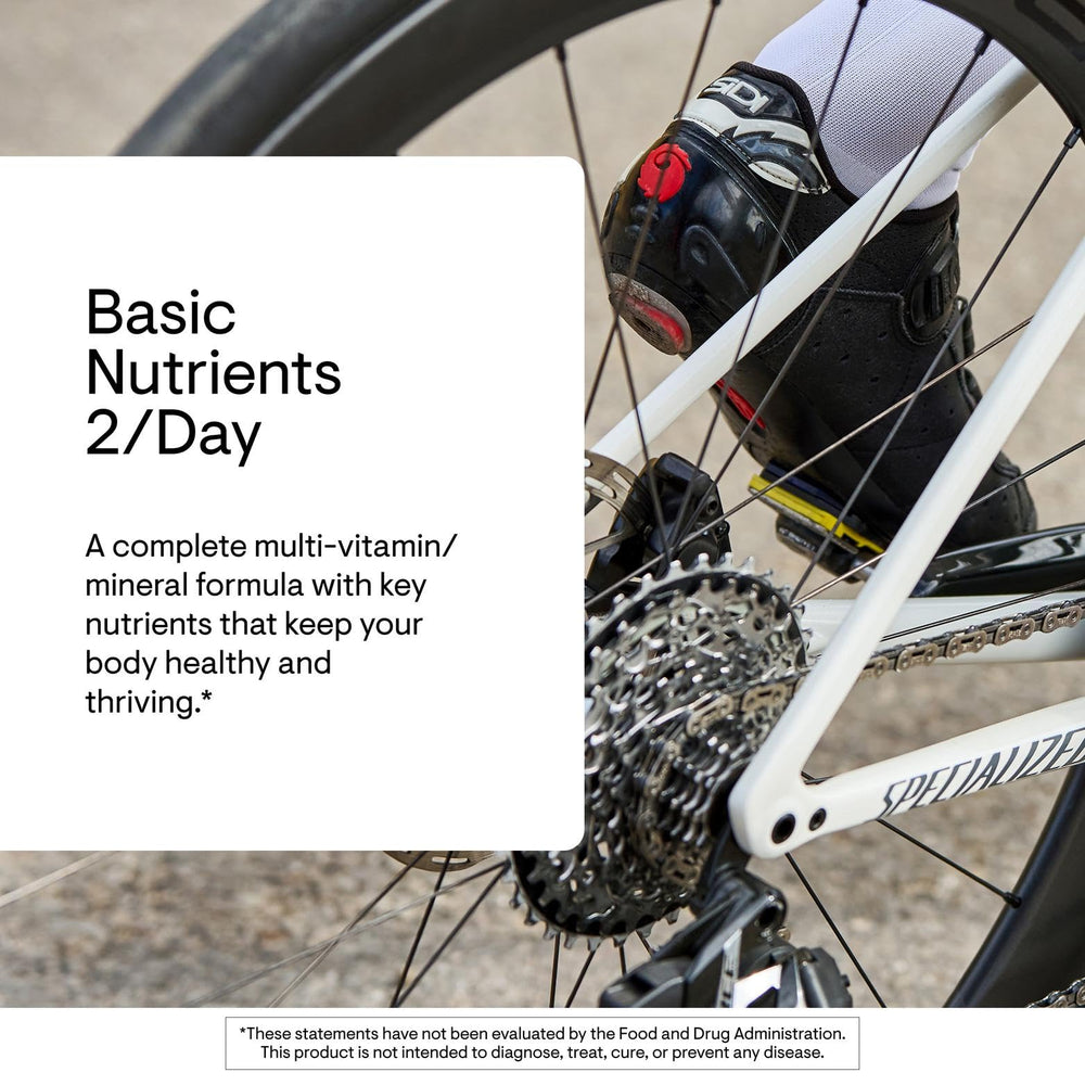 Thorne Basic Nutrients 2/Day label-closeup highlighting allergen-free formula