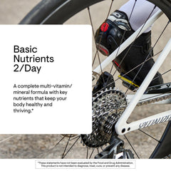 Thorne Basic Nutrients 2/Day label-closeup highlighting allergen-free formula