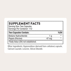 THORNE label close-up highlighting enzyme blend for digestion and absorption.