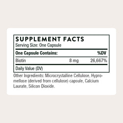 Thorne Biotin capsules neatly arranged for daily skin and hair support
