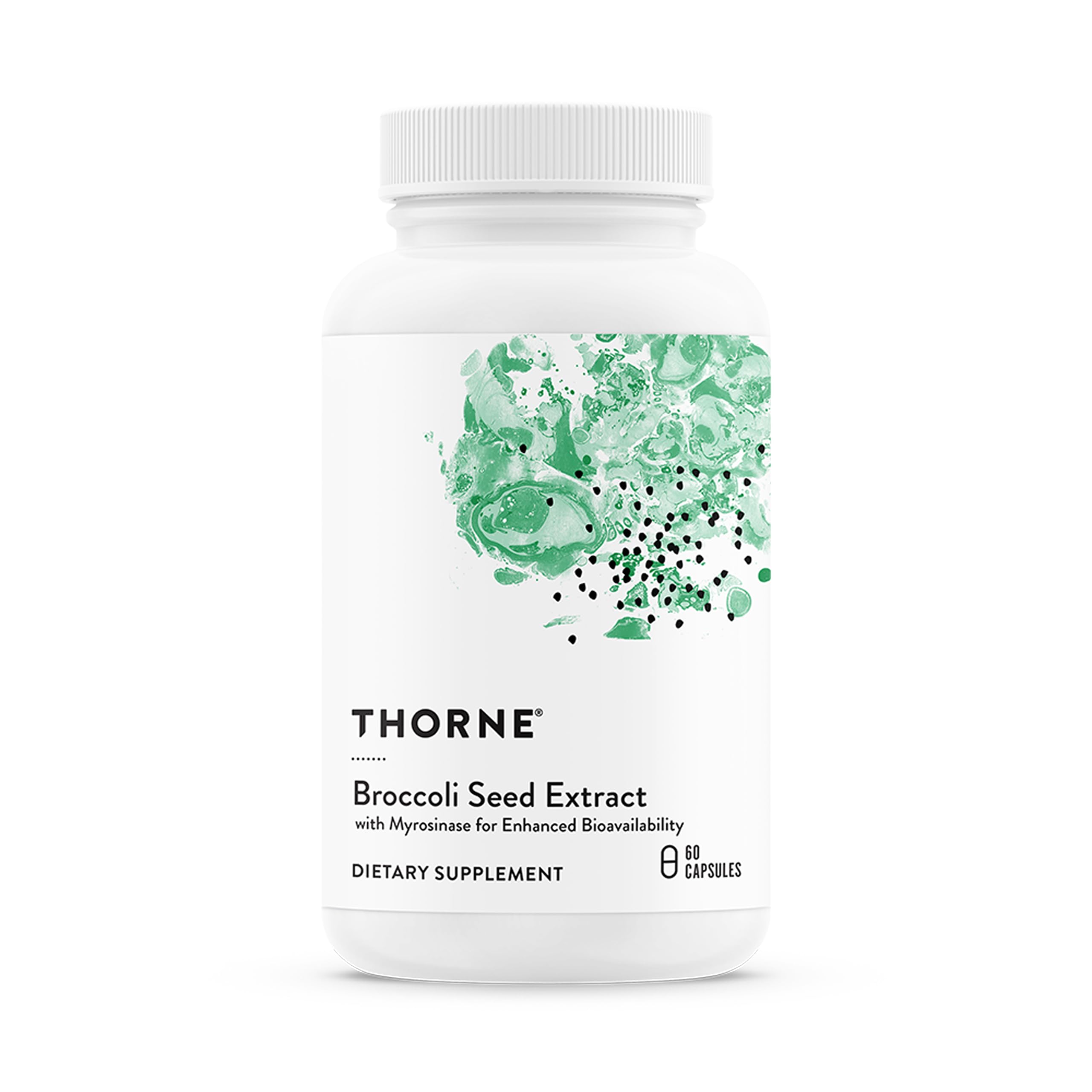 THORNE broccoli seed extract bottle for convenient antioxidant support.