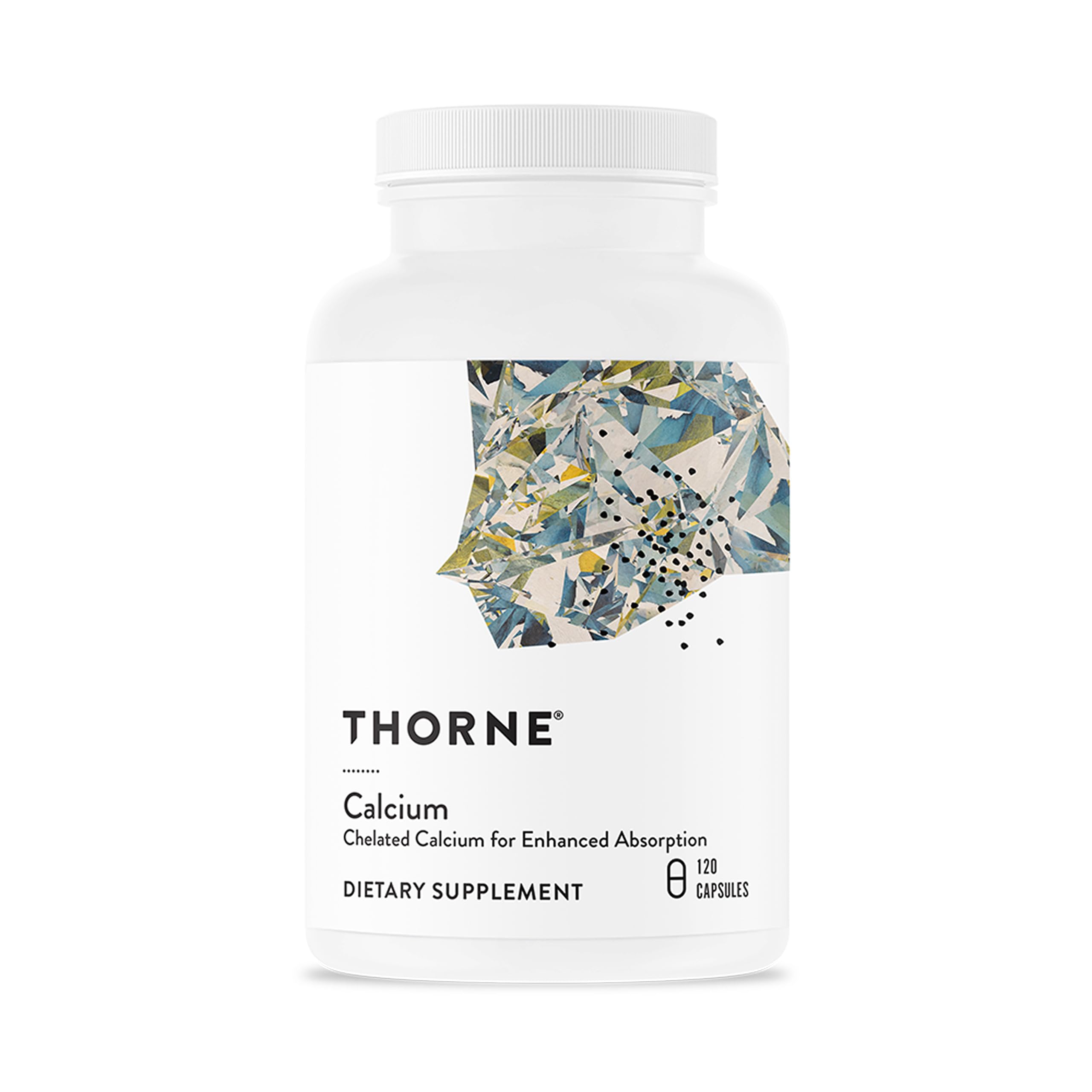 THORNE Calcium bottle highlights DimaCal for potential bone support