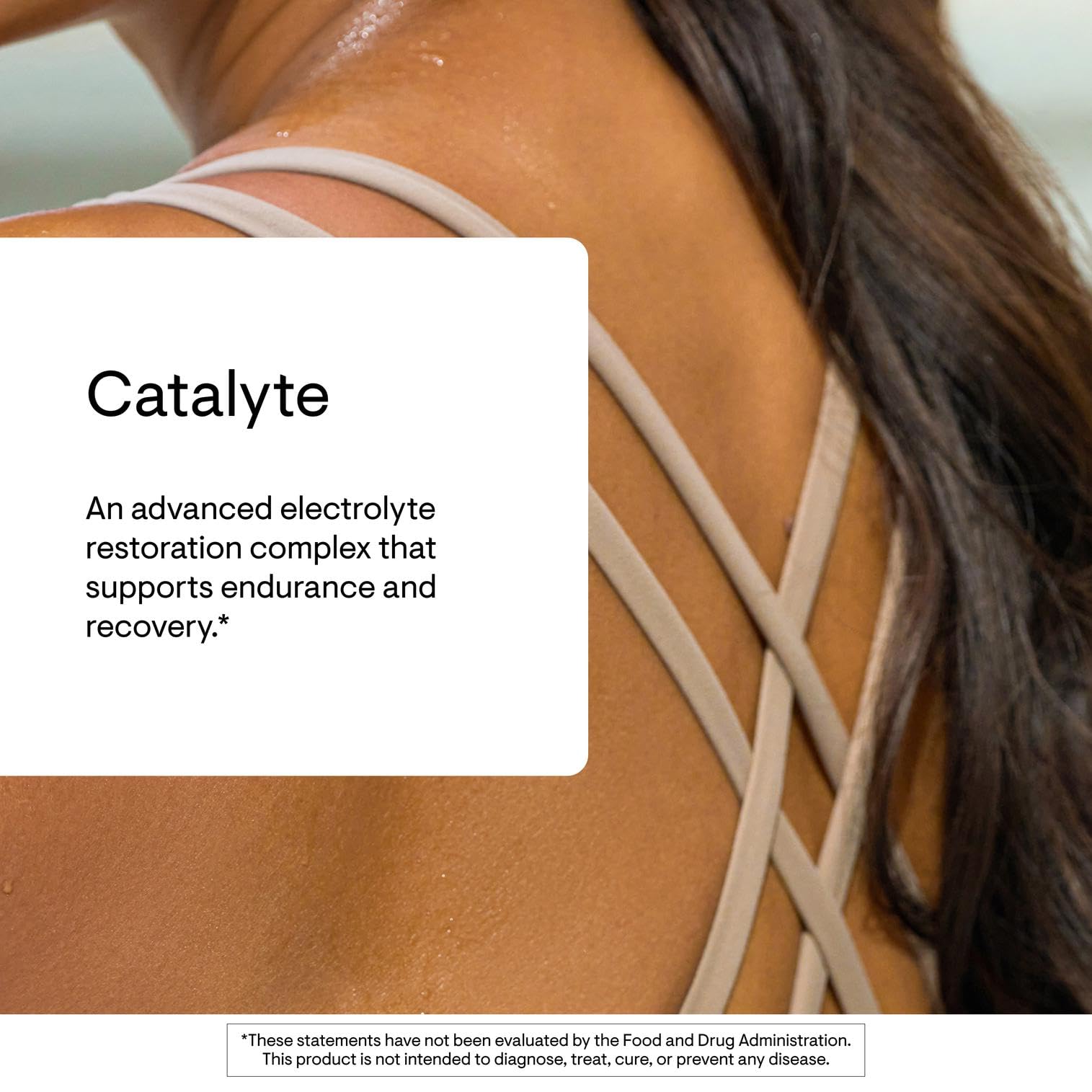 Glass of THORNE Catalyte solution ready to hydrate during training.
