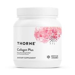 THORNE Collagen Plus powder tub packaging showing premium formula for skin hydration